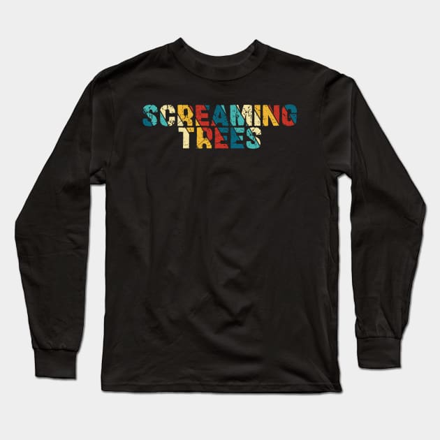 Retro Color - Screaming Trees Long Sleeve T-Shirt by Arestration